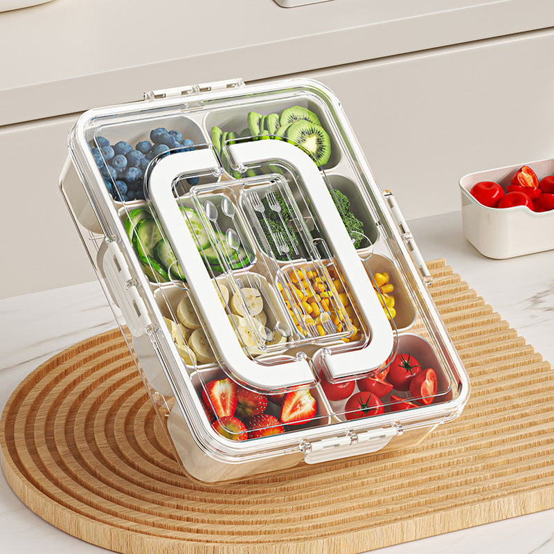 Load image into Gallery viewer, 8 Grids Divided Serving Tray Fruits Snack Box Organizer Food Storage Container Seasoning Separator Box Refrigerator Organizer

