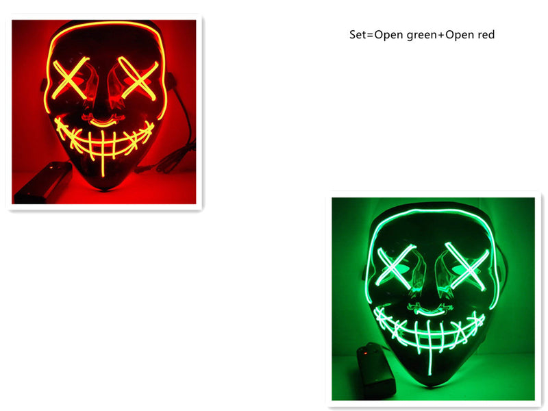 Load image into Gallery viewer, Line Up Festive Led Glitter Grimace Glow Mask
