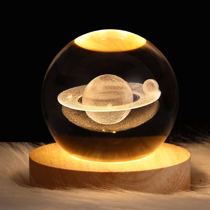 Load image into Gallery viewer, Luminous Starry Sky And Planets Moon Moon Crystal Ball Small Night Lamp Projection Ambience Light Creative Gift New Strange Gift
