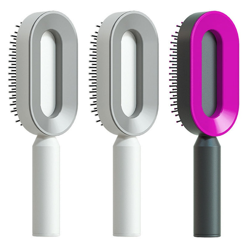 Load image into Gallery viewer, Self Cleaning Hair Brush For Women One-key Cleaning Hair Loss Airbag Massage Scalp Comb Anti-Static Hairbrush
