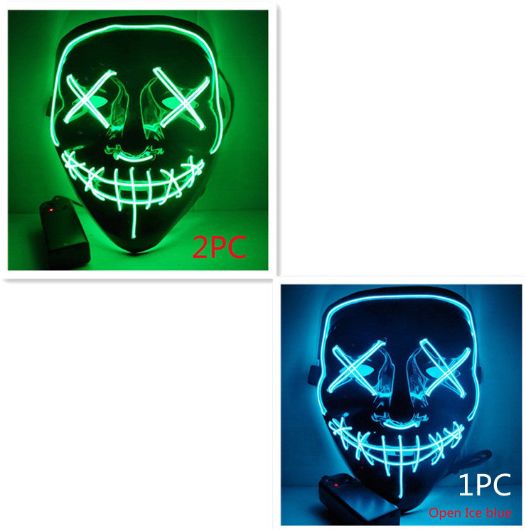 Load image into Gallery viewer, Line Up Festive Led Glitter Grimace Glow Mask
