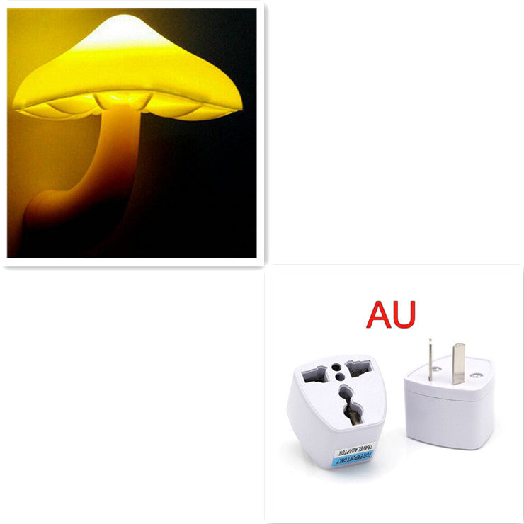 Load image into Gallery viewer, LED Night Light Mushroom Wall Socket Lamp EU US Plug Warm White Light-control Sensor Bedroom Light Home Decoration
