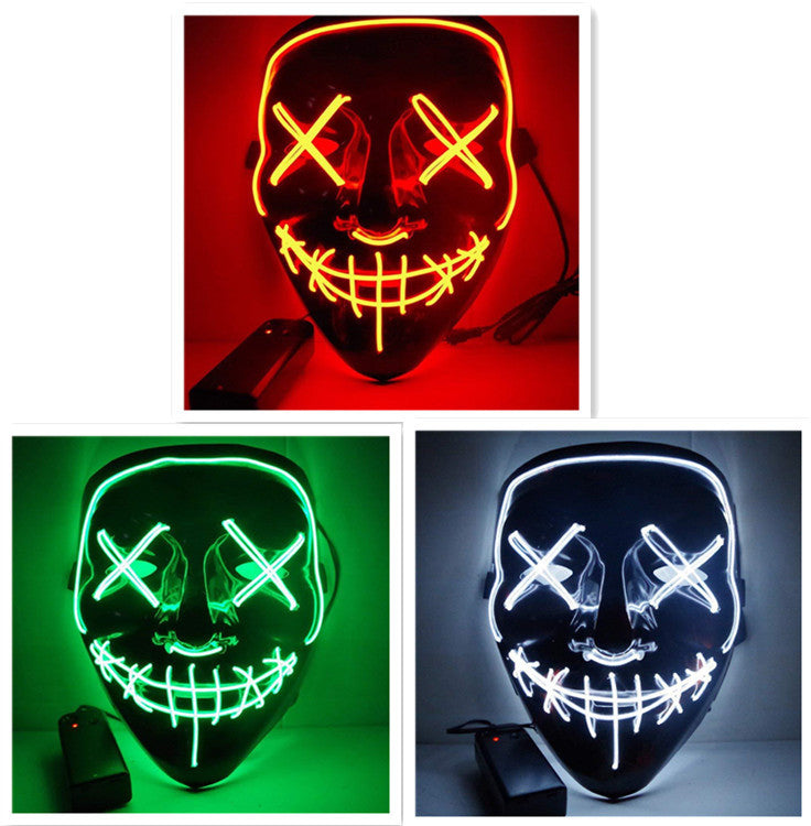 Load image into Gallery viewer, Line Up Festive Led Glitter Grimace Glow Mask
