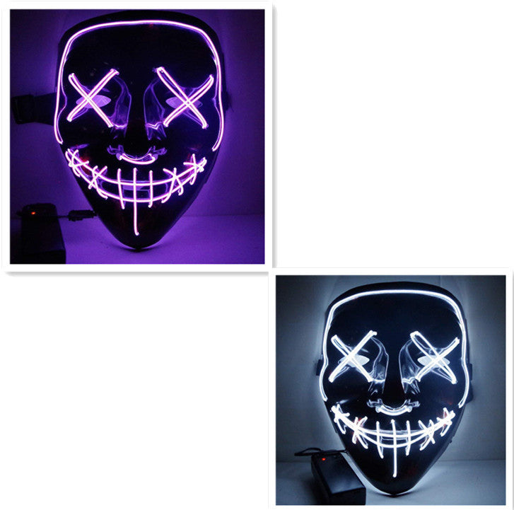 Load image into Gallery viewer, Line Up Festive Led Glitter Grimace Glow Mask
