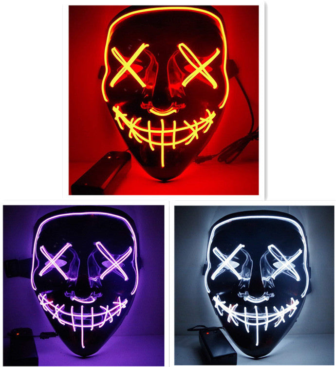 Load image into Gallery viewer, Line Up Festive Led Glitter Grimace Glow Mask
