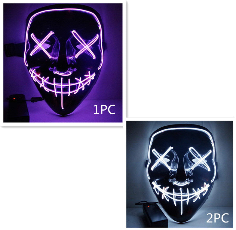 Load image into Gallery viewer, Line Up Festive Led Glitter Grimace Glow Mask
