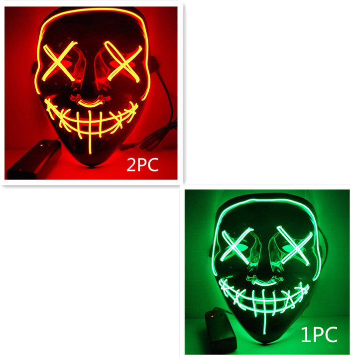 Load image into Gallery viewer, Line Up Festive Led Glitter Grimace Glow Mask
