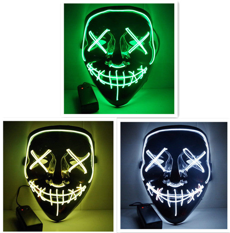 Load image into Gallery viewer, Line Up Festive Led Glitter Grimace Glow Mask
