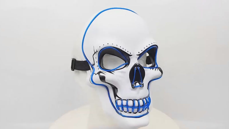 Load and play video in Gallery viewer, Halloween Skeleton Mask LED Glow Scary Mask
