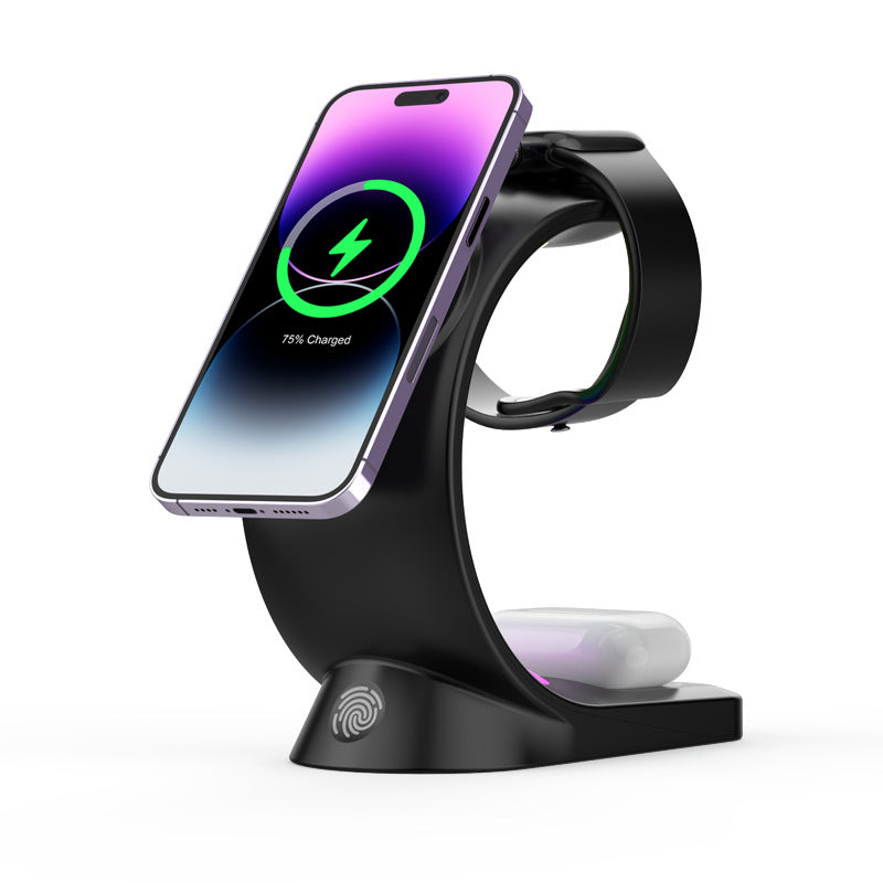 Load image into Gallery viewer, New Three-in-one Wireless Charger For Apple Magsafe Magnetic Wireless Fast Charging Desktop Vertical Stand
